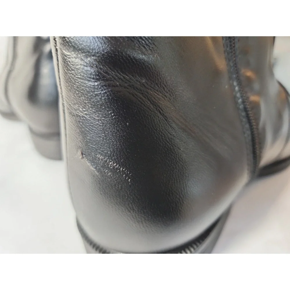 Men's Black Leather Zip Ankle Boots